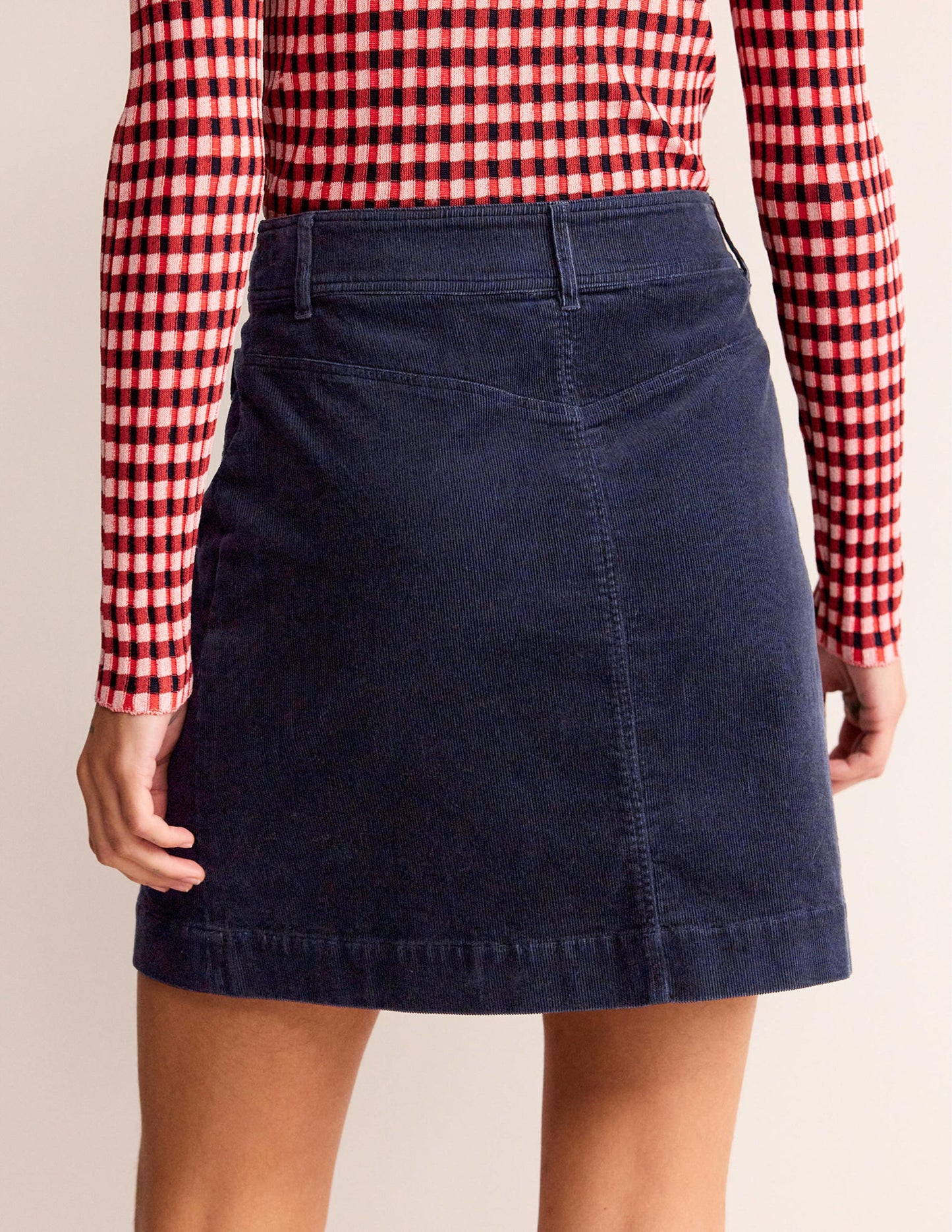 Estella Cord Skirt-Navy