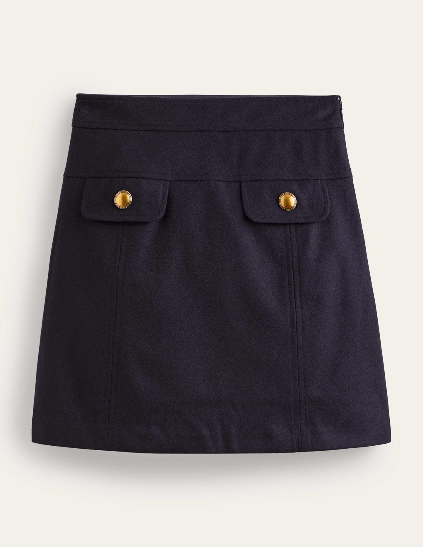 Estella Wool Mini Skirt-Navy