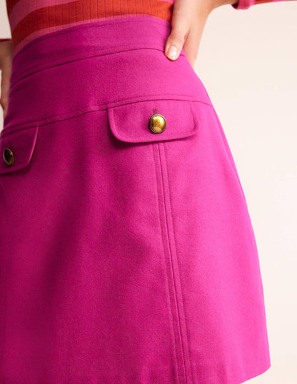 Estella Wool Mini Skirt-Fuchsia