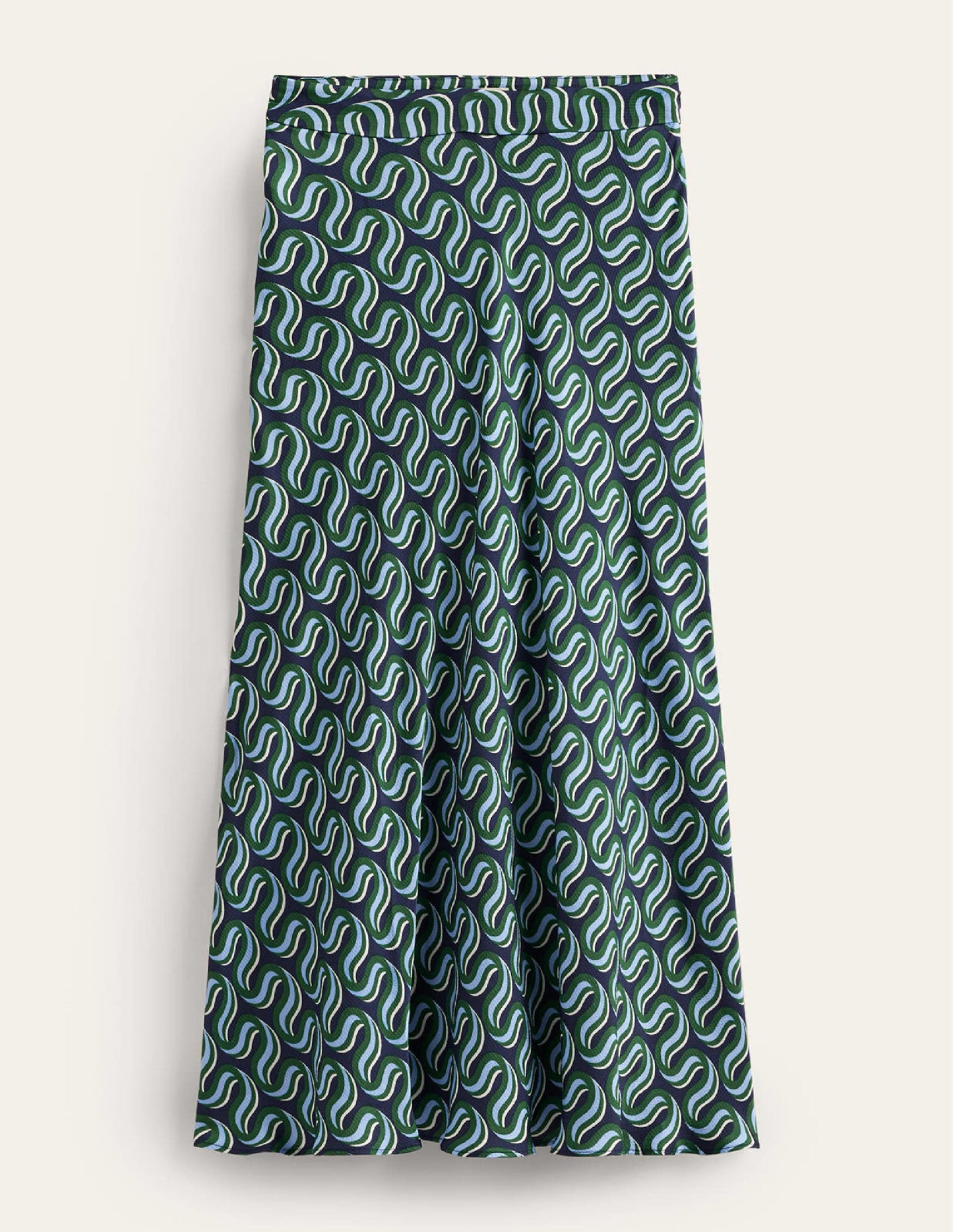 Cecelia Midi Skirt-Amazon Green, Ribbon Wave