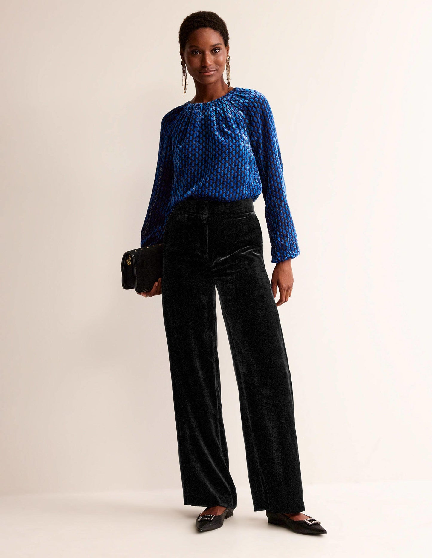 Westbourne Velvet Pants-Black