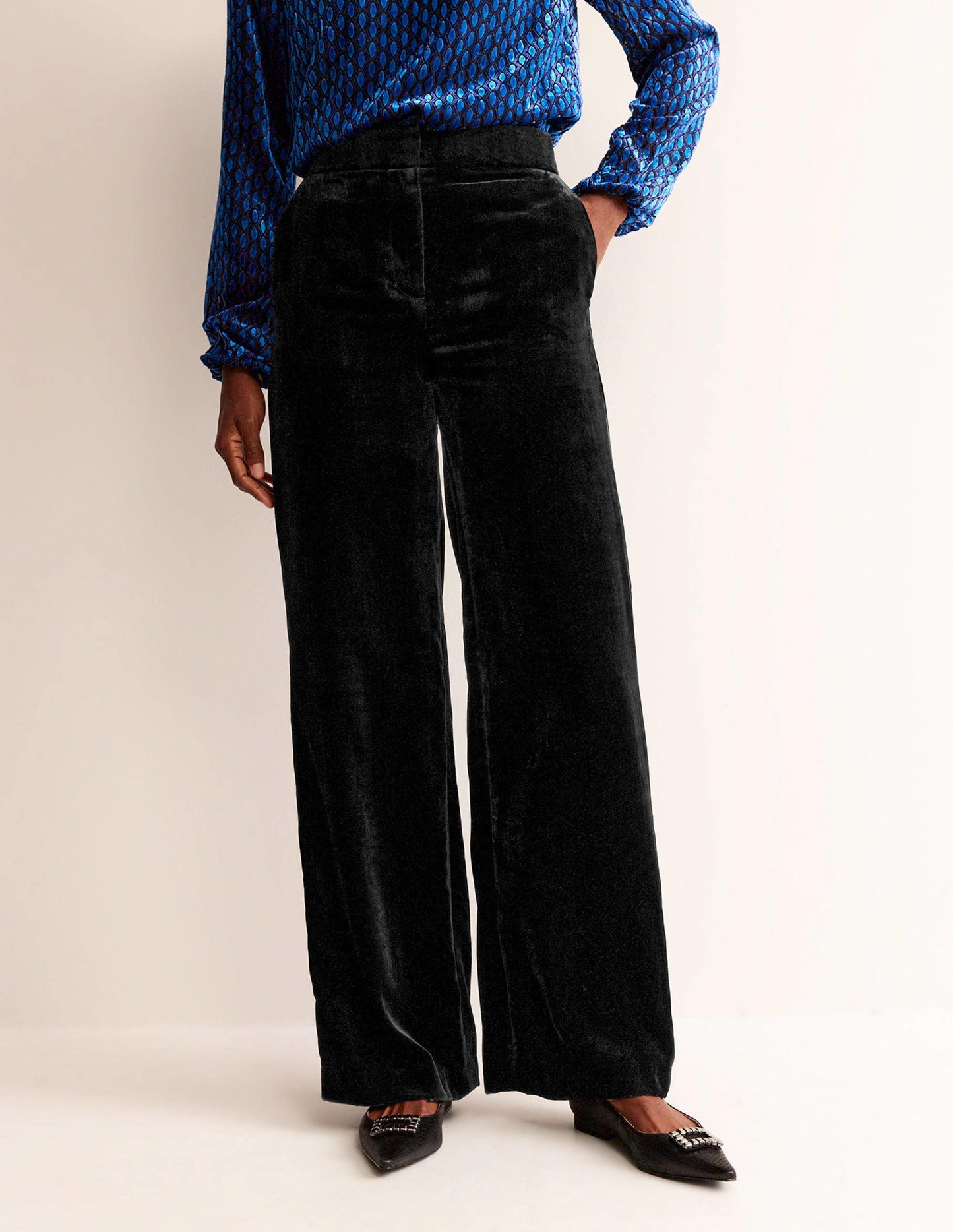 Westbourne Velvet Pants-Black