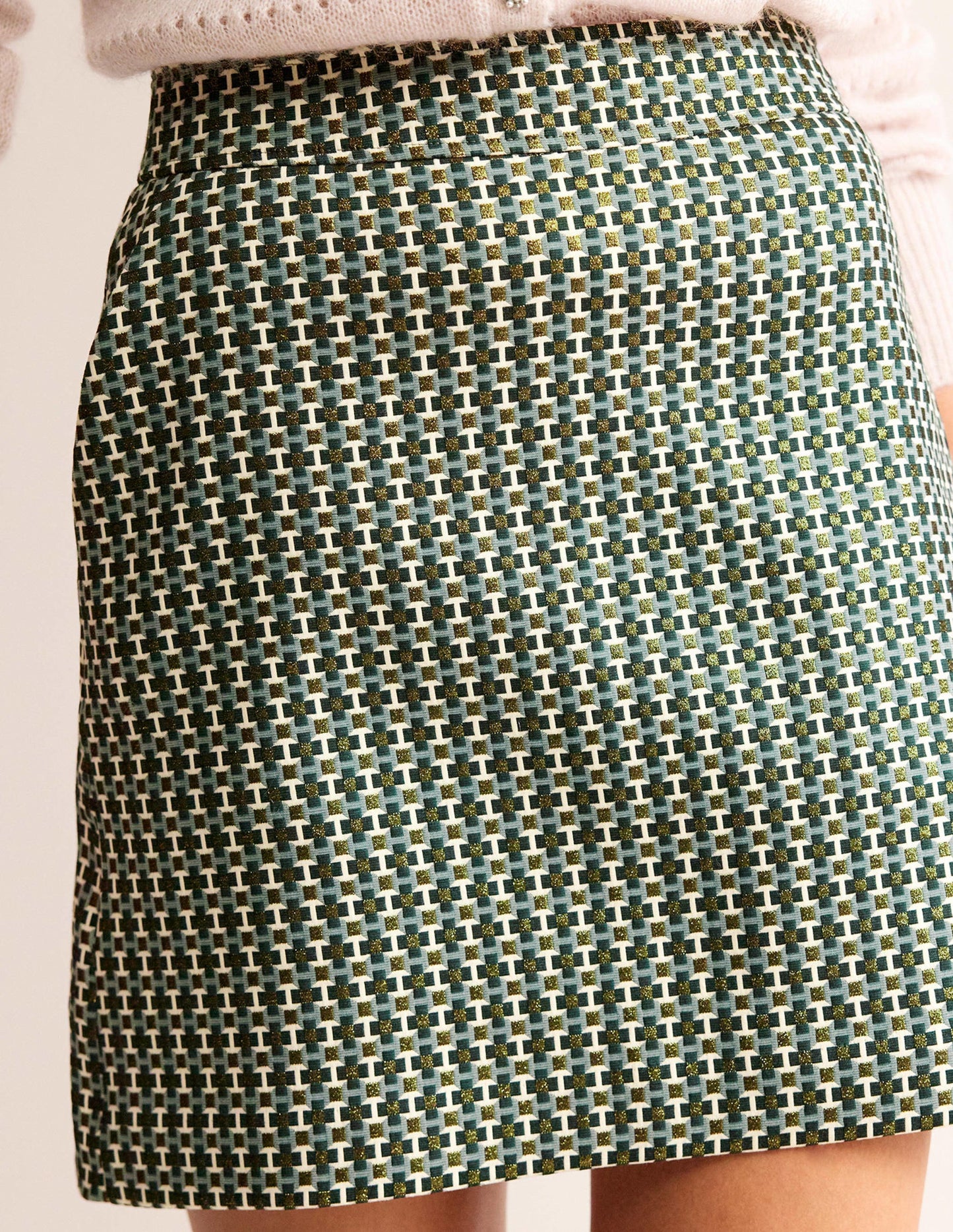 A-Line Jacquard Mini Skirt-Jacquard