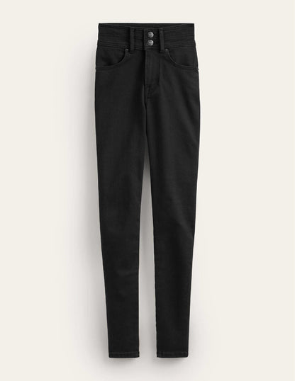 Mid-Rise Skinny Jeans-Black