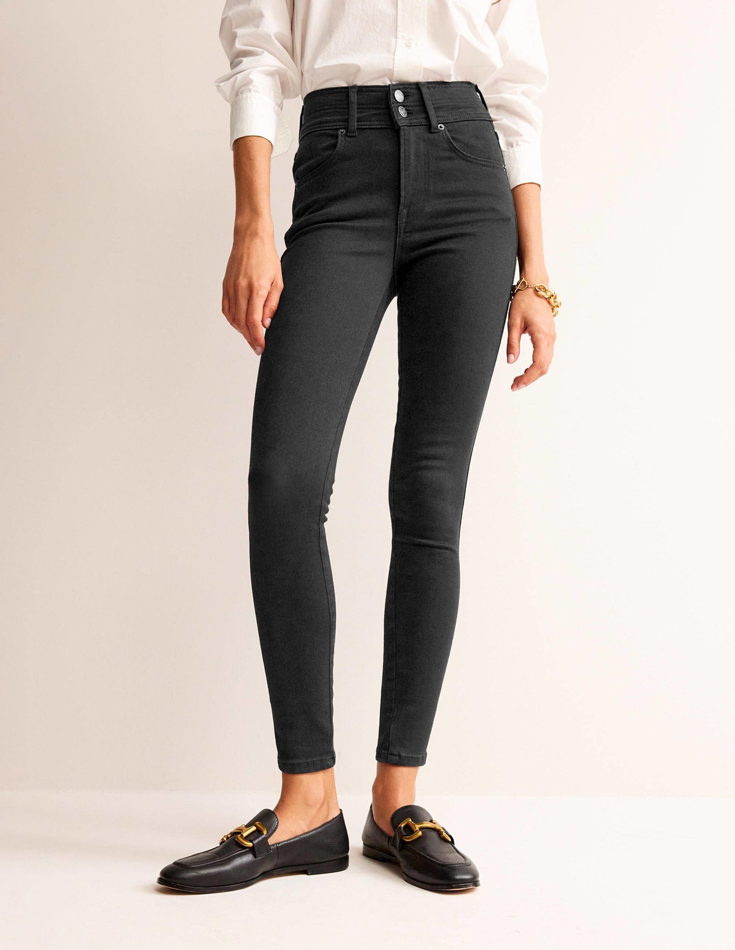 Mid-Rise Skinny Jeans-Black