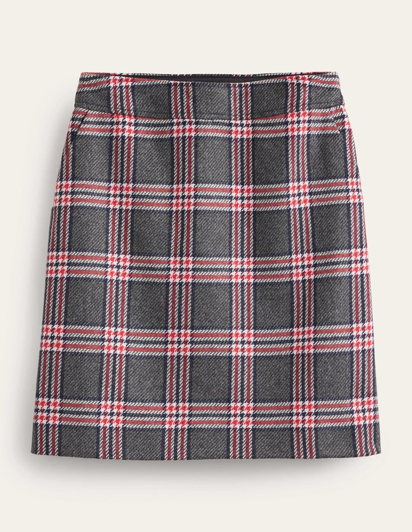 Estella Tweed Mini Skirt-Charcoal Check