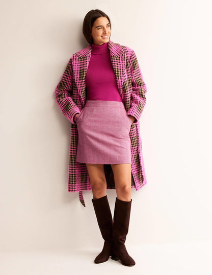 Estella Tweed Mini Skirt-Pink Herringbone