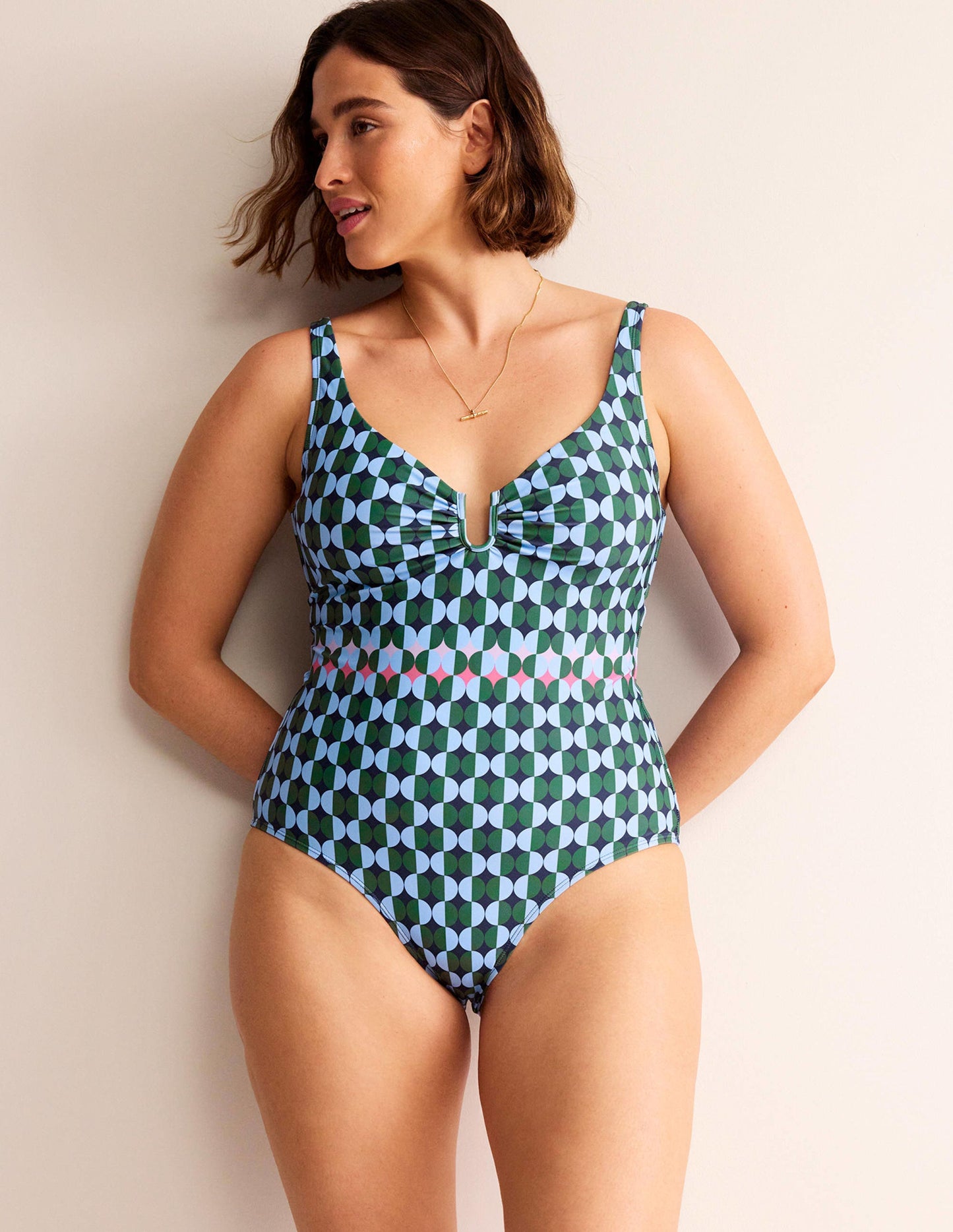 U-Bar Swimsuit-Cornflower, Multi Geo