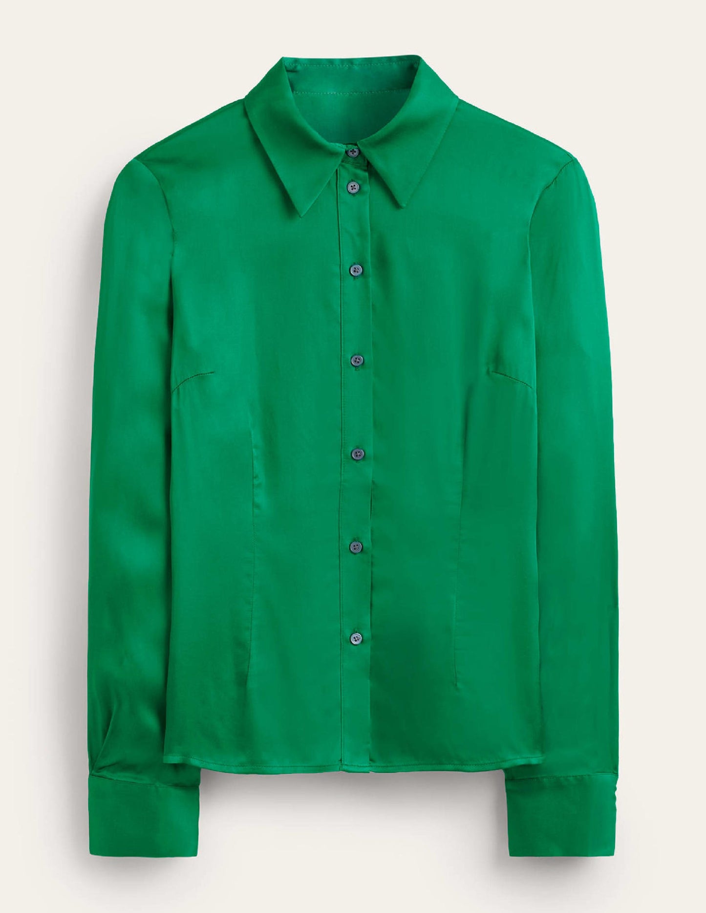 Saskia Satin Shirt-Veridian Green