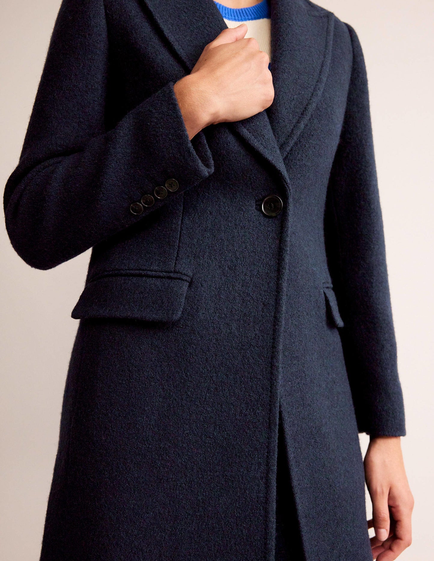 Canterbury Textured Coat-Navy