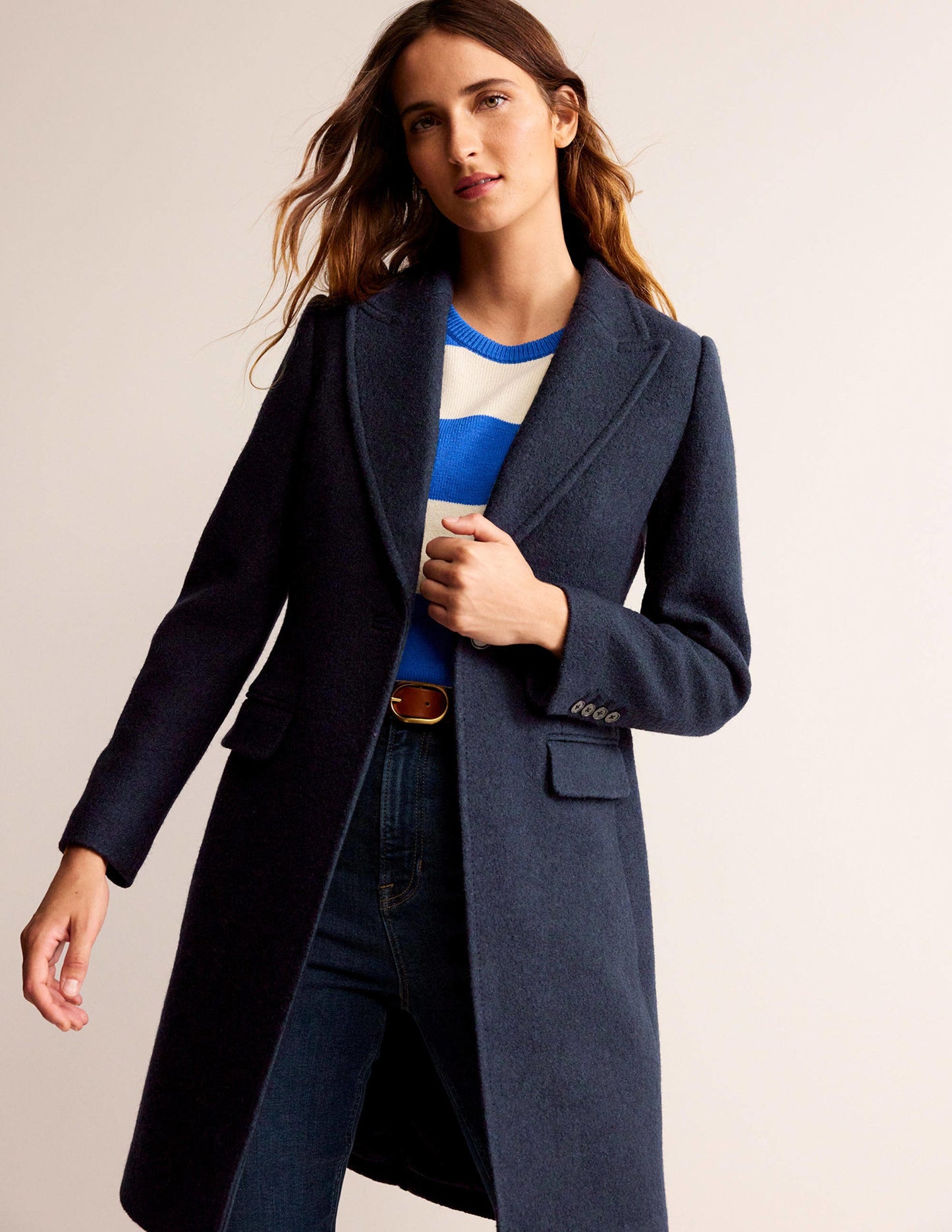 Canterbury Textured Coat-Navy