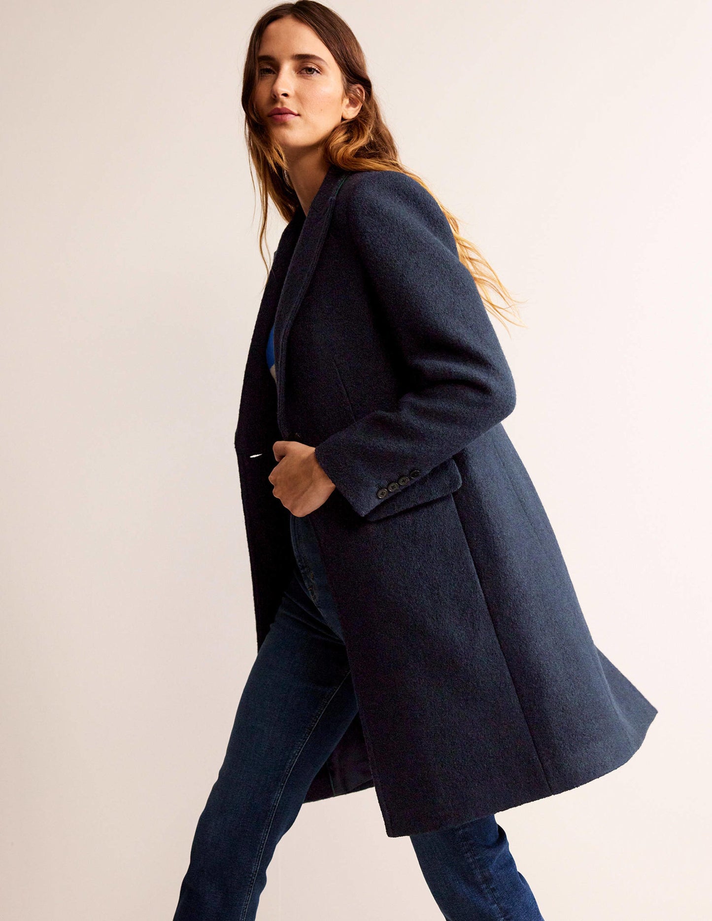 Canterbury Textured Coat-Navy