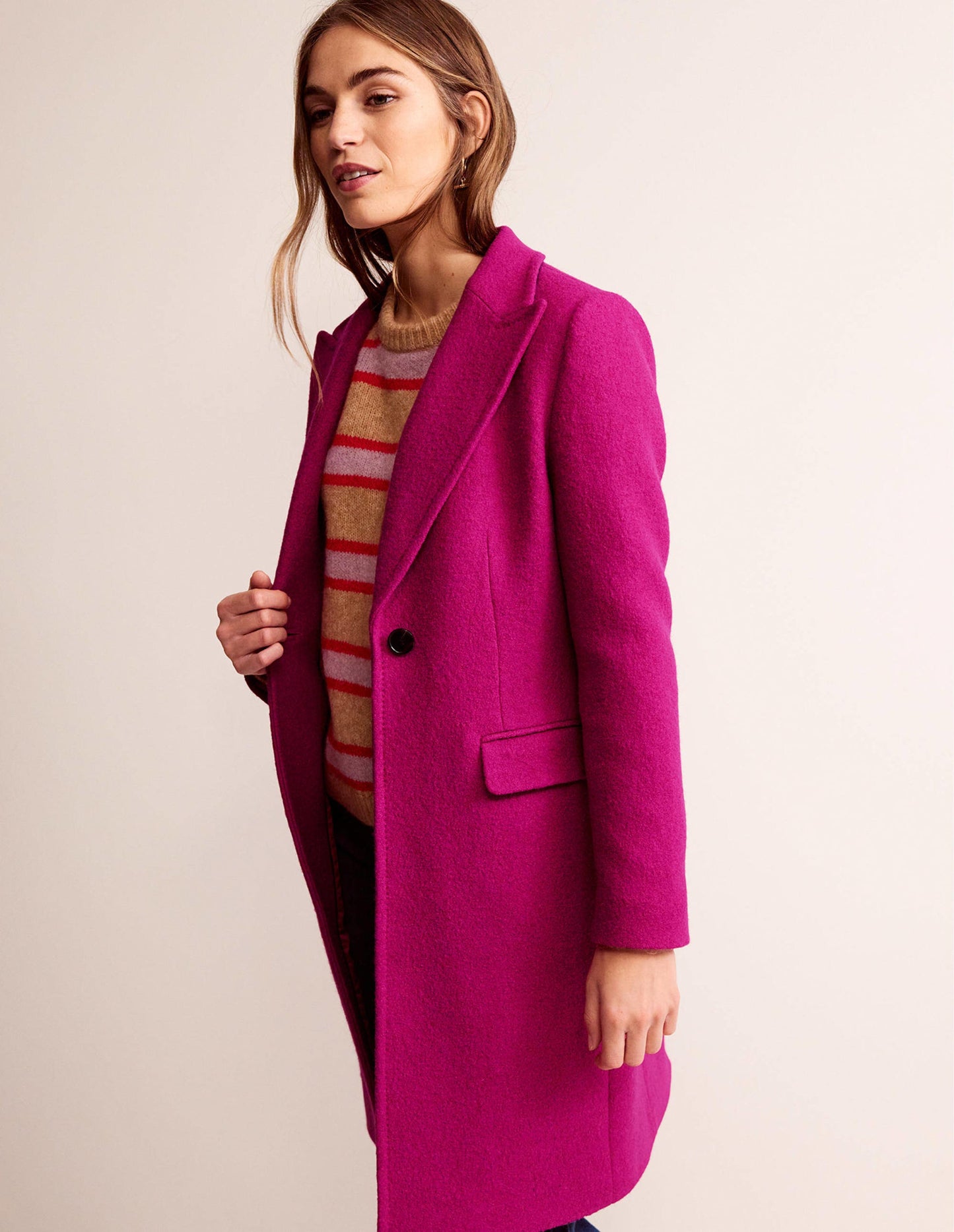 Canterbury Textured Coat-Magenta