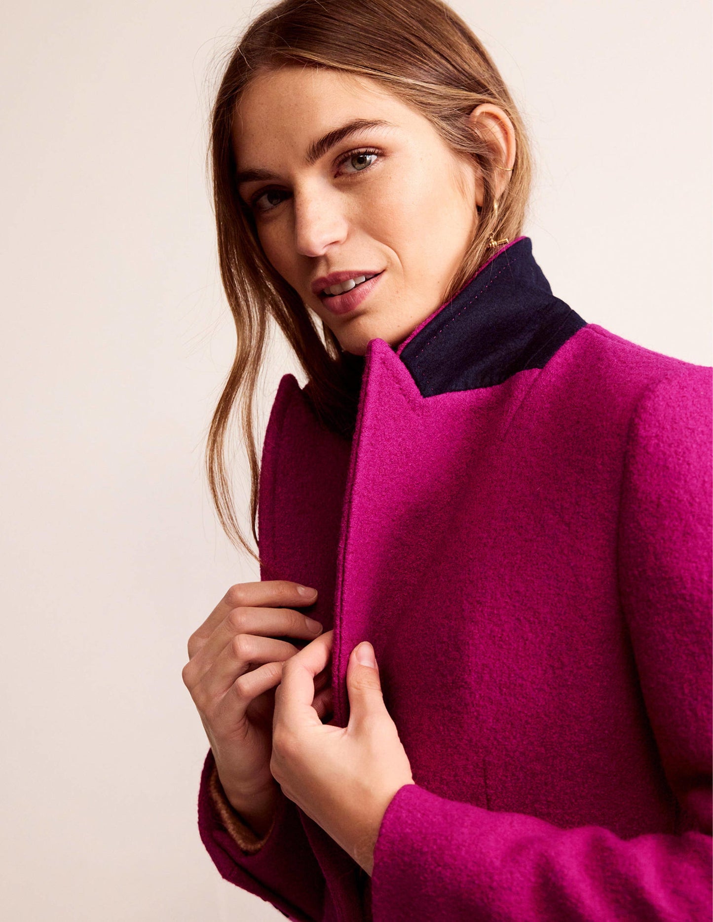 Canterbury Textured Coat-Magenta