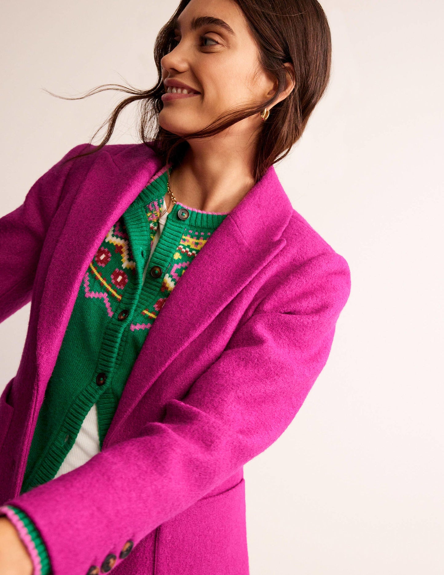 The Marylebone Textured Blazer-Magenta