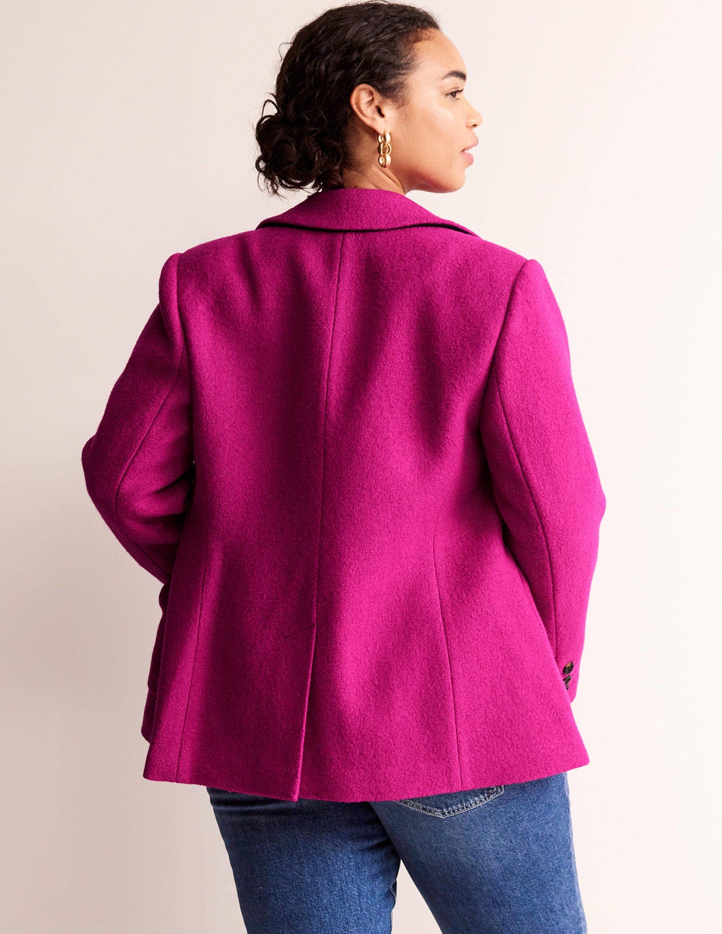 The Marylebone Textured Blazer-Magenta