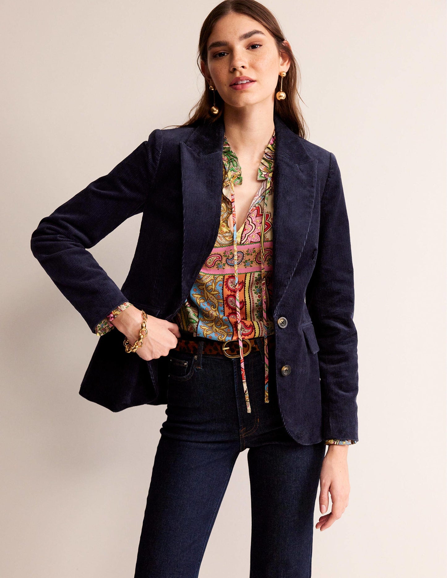 The Marylebone Cord Blazer-Navy