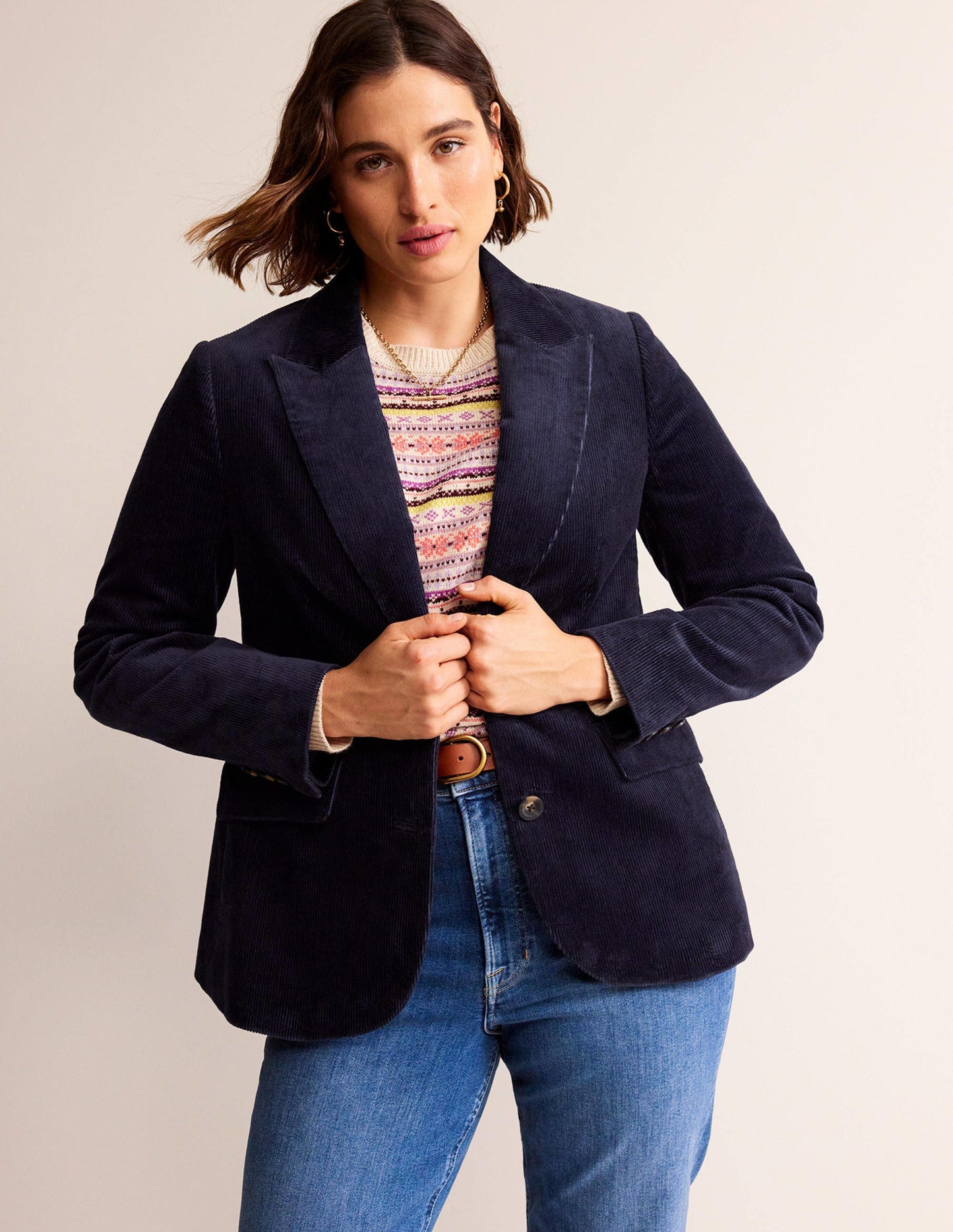 The Marylebone Cord Blazer-Navy