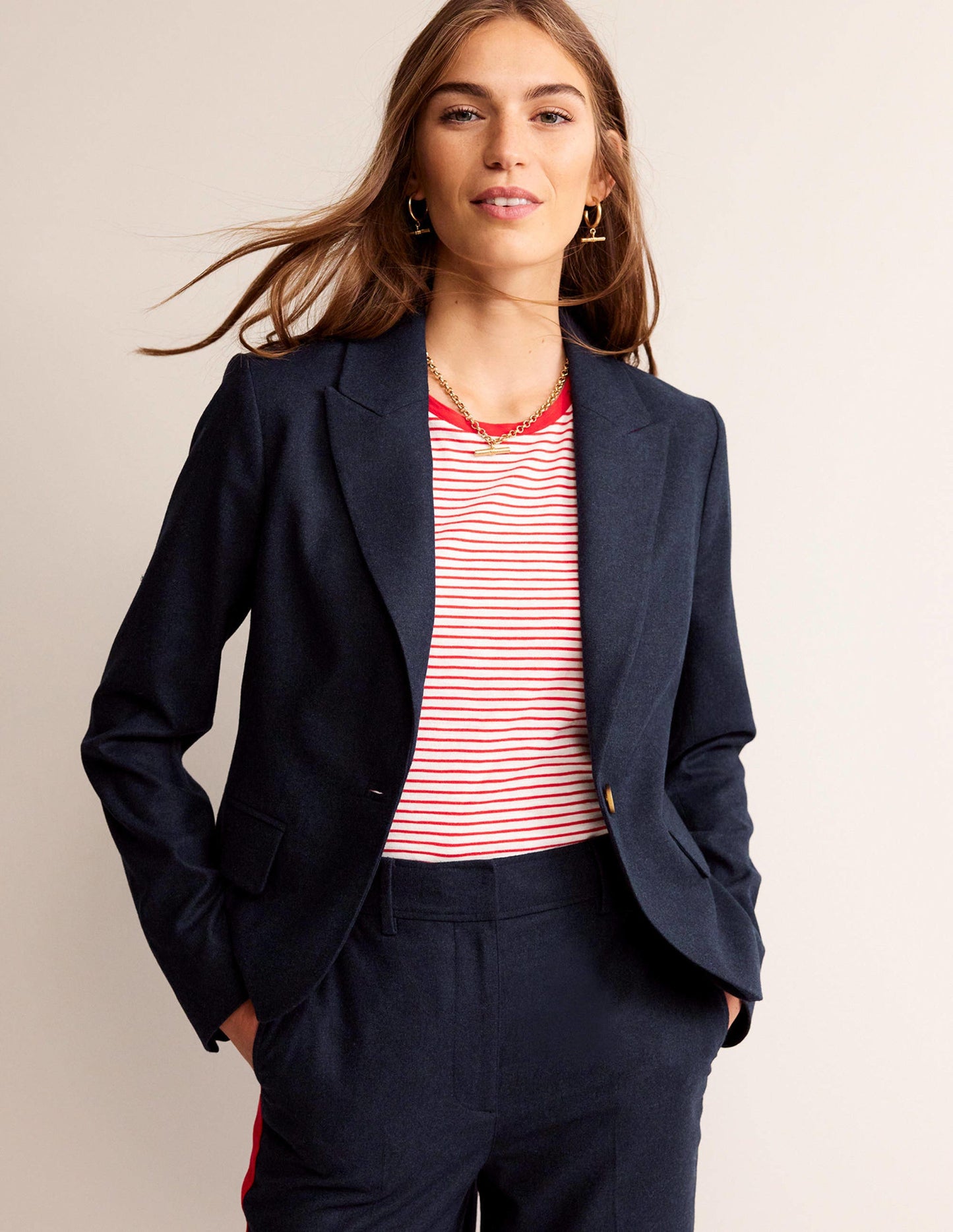 Canonbury Wool Blazer-Navy