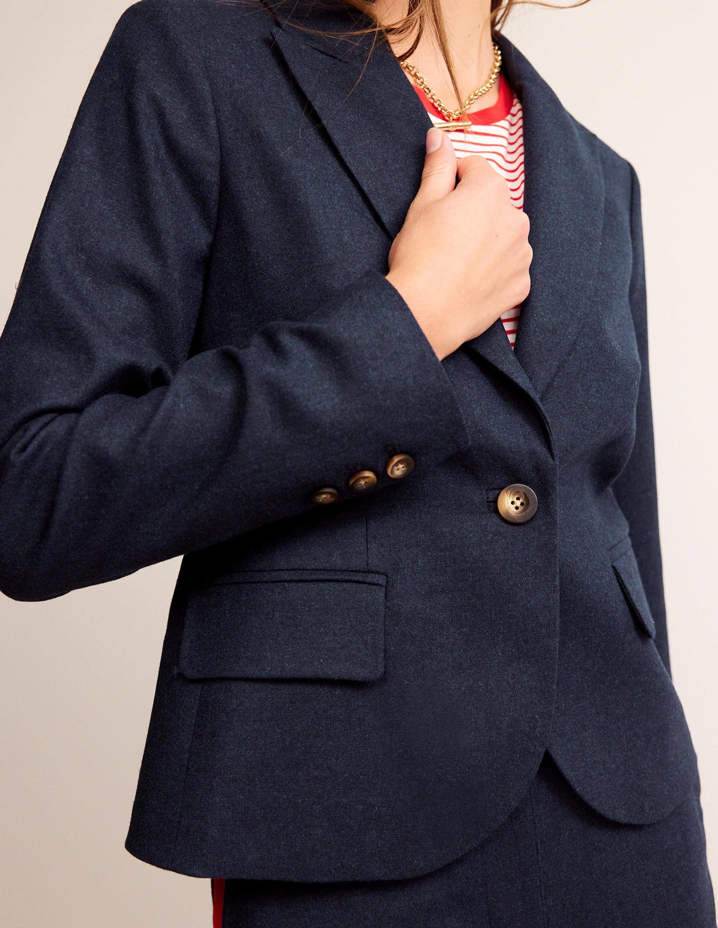 Canonbury Wool Blazer-Navy