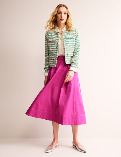 Isabella Cotton Sateen Skirt-Rose Violet