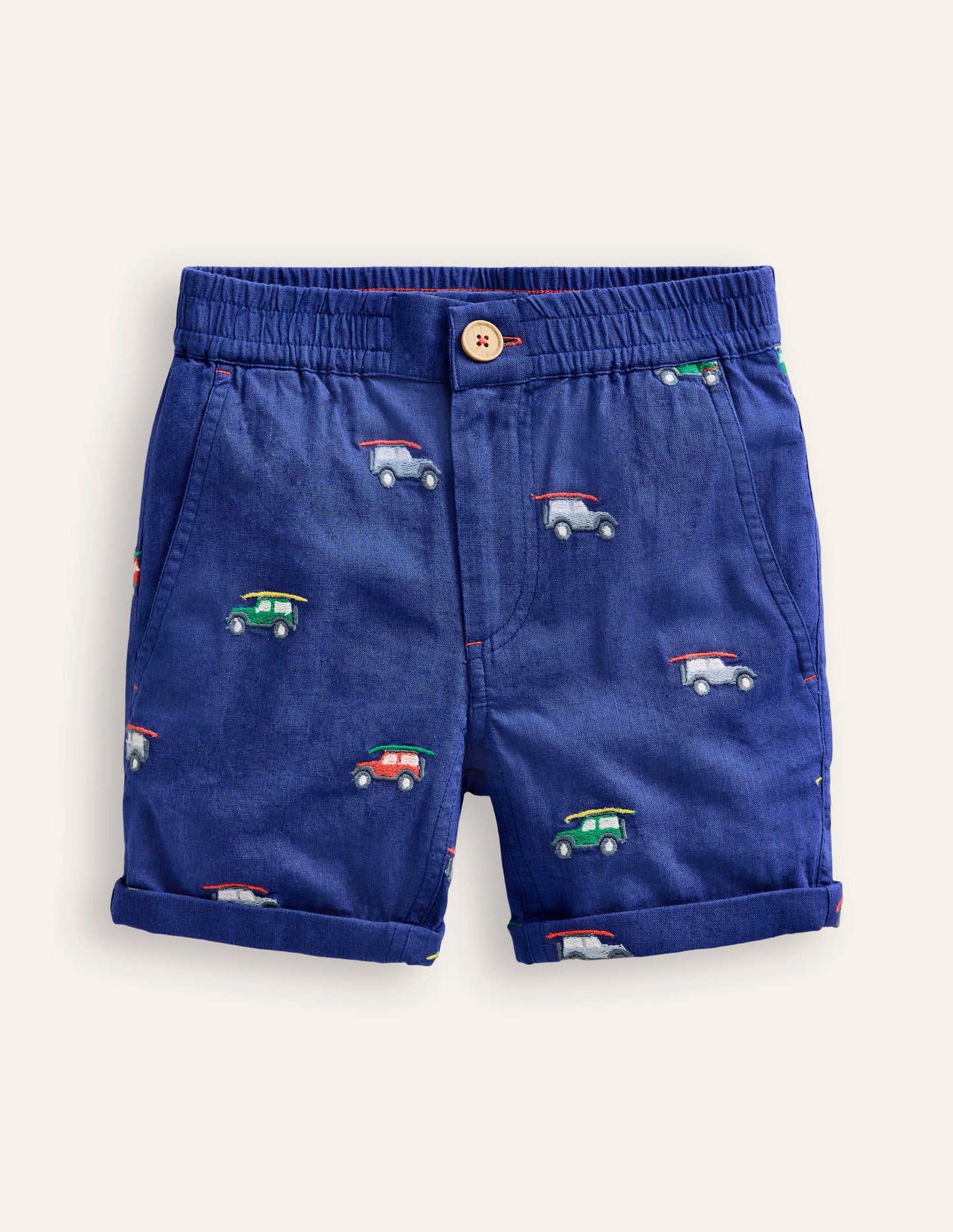 Smart Roll Up Shorts-Sapphire Blue Jeep