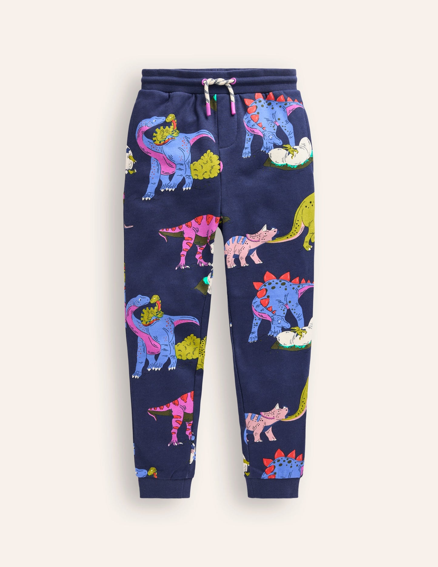 Printed Comfy Sweatpants-Multi Dino Family