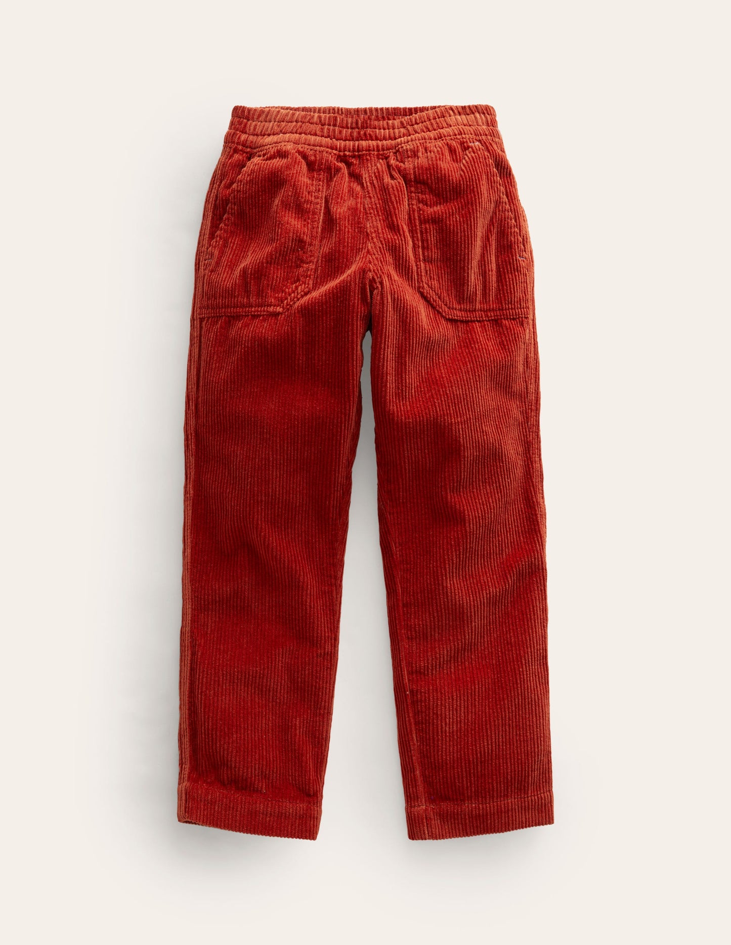 Pull-On Cord Trousers-Roasted Chestnut