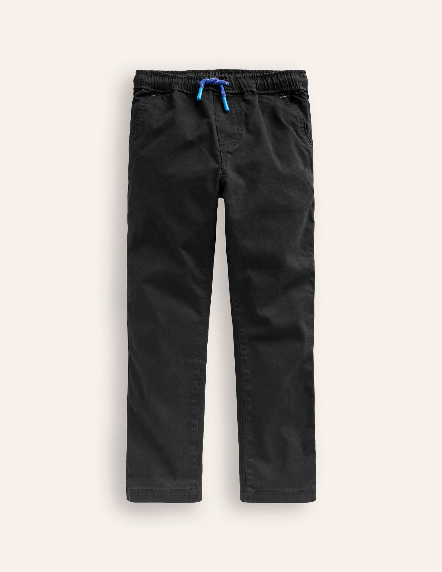 Slim Pull On Trousers-Black