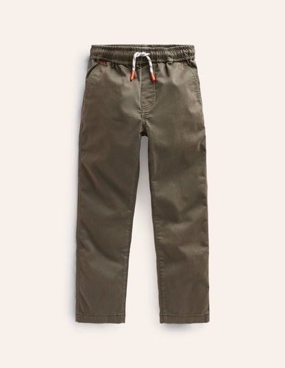 Slim Pull On Trousers-Classic Khaki