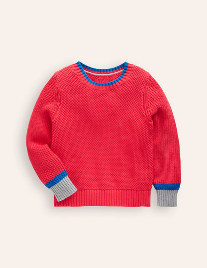 Chunky Cotton Jumper-Jam Red