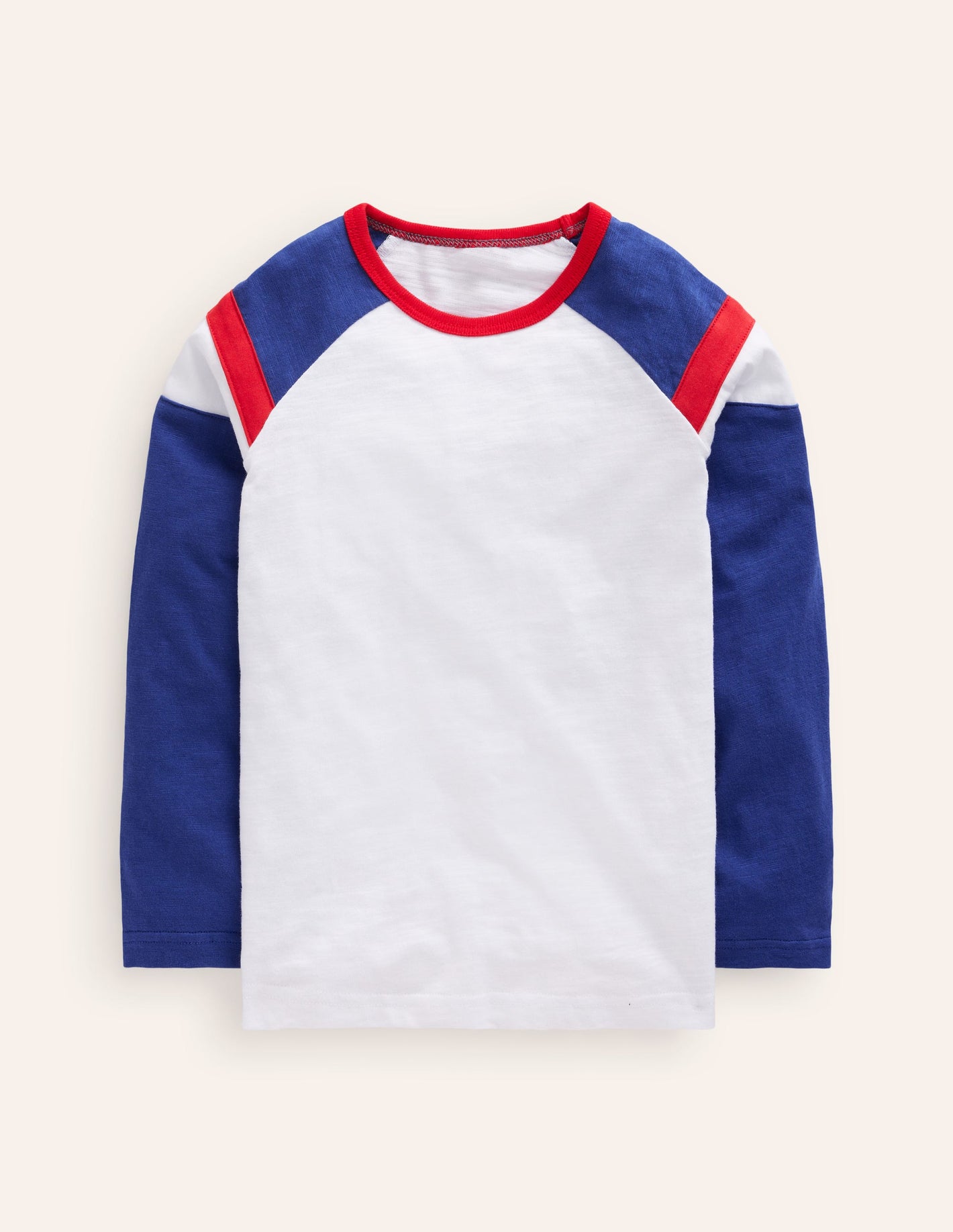 Raglan T-Shirt-Ivory/ Dazzling Blue