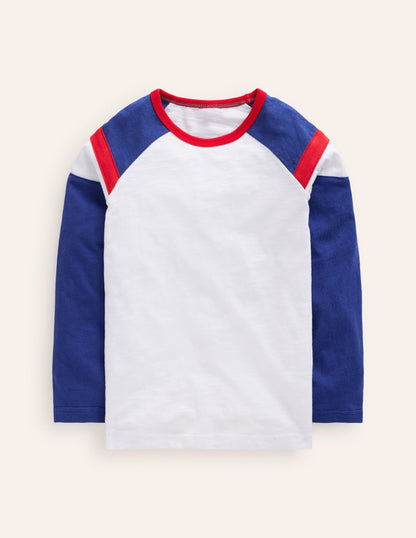 Raglan T-Shirt-Ivory/ Dazzling Blue