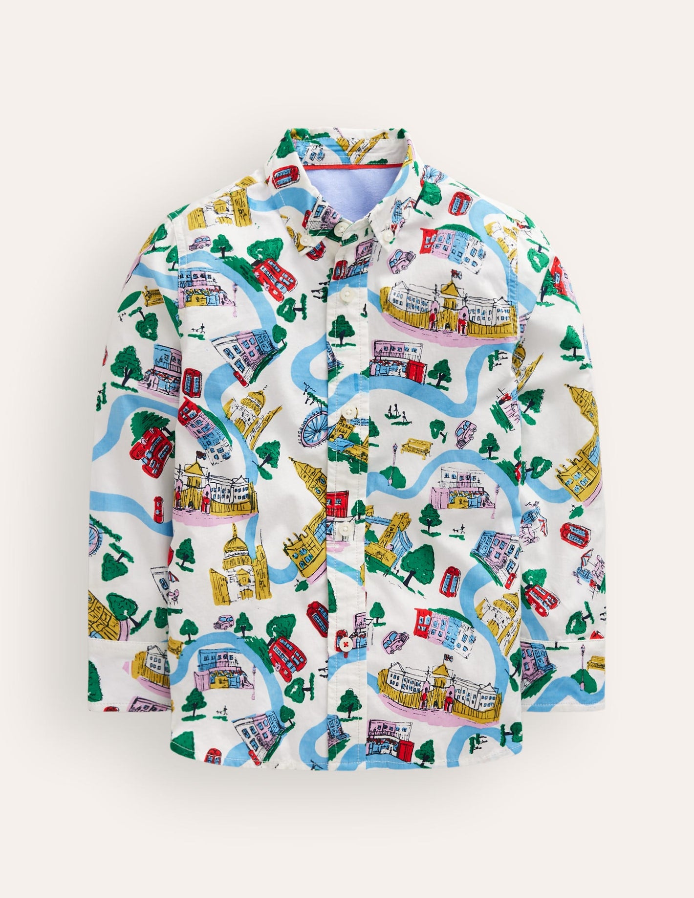 Printed Cotton Shirt-Multi London Town