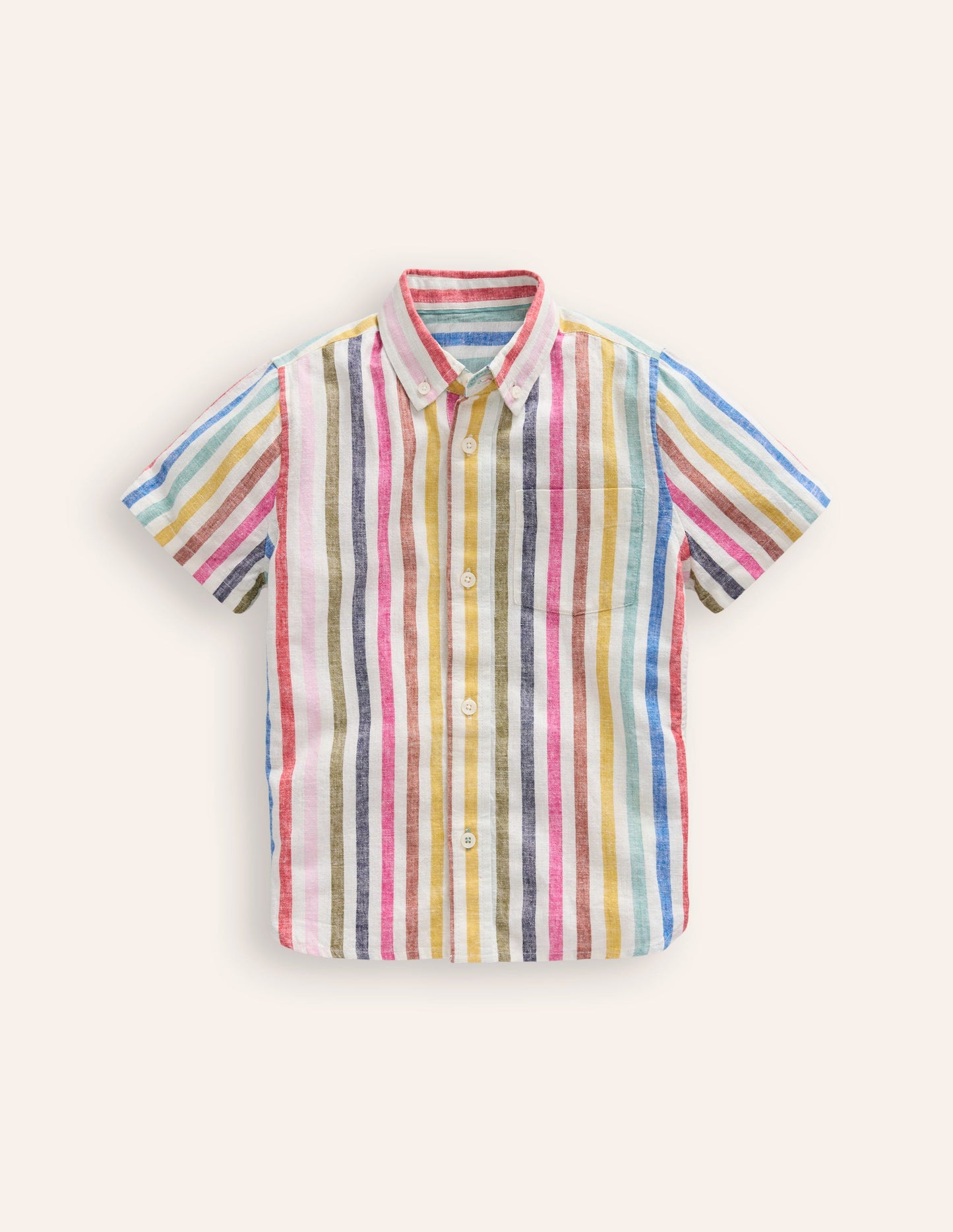 Cotton Linen Shirt-Multistripe