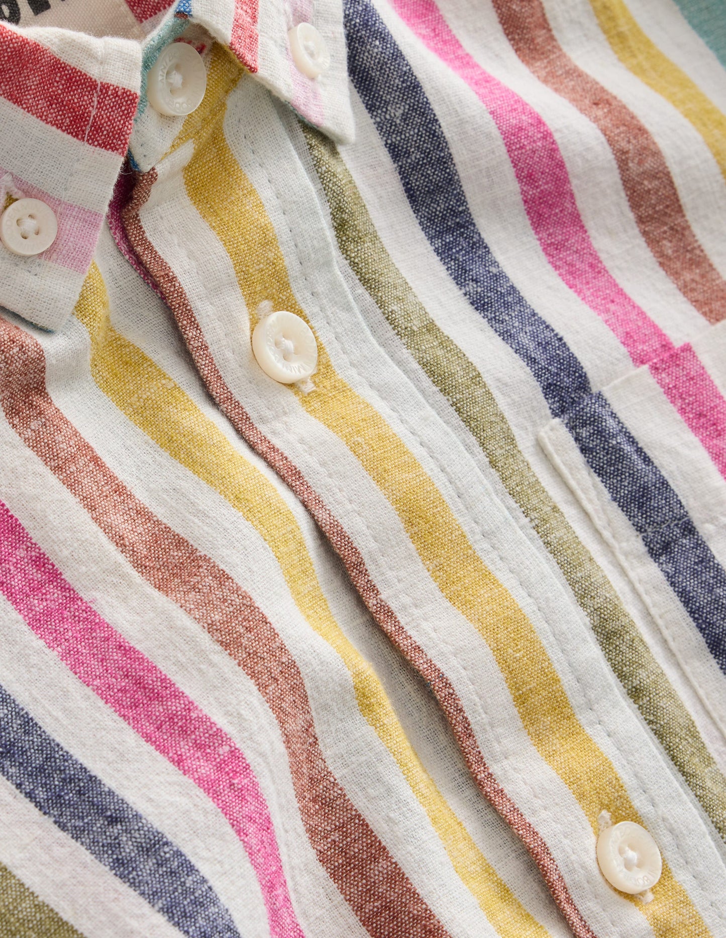 Cotton Linen Shirt-Multistripe