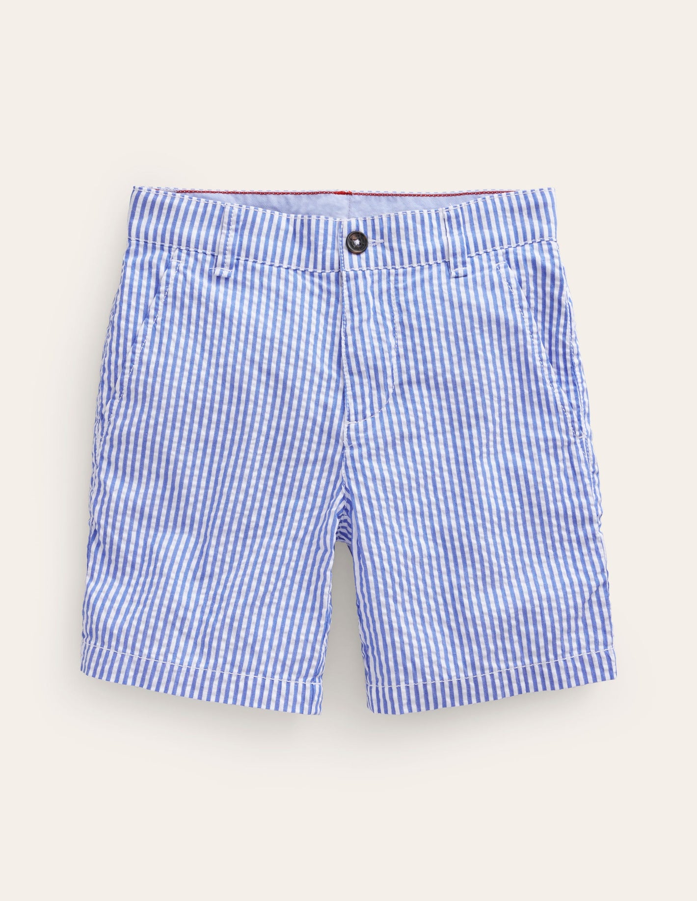 Seersucker Shorts-Vintage Blue / Ivory Stripe