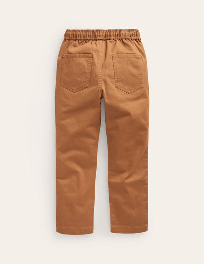 Slim Pull-On Pants-Butterscotch Brown