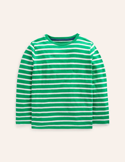 Everyday Breton T-Shirt-Highland Green/Grey Marl