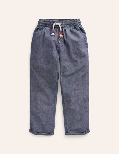 Summer Pull-On Pants-Mid Chambray