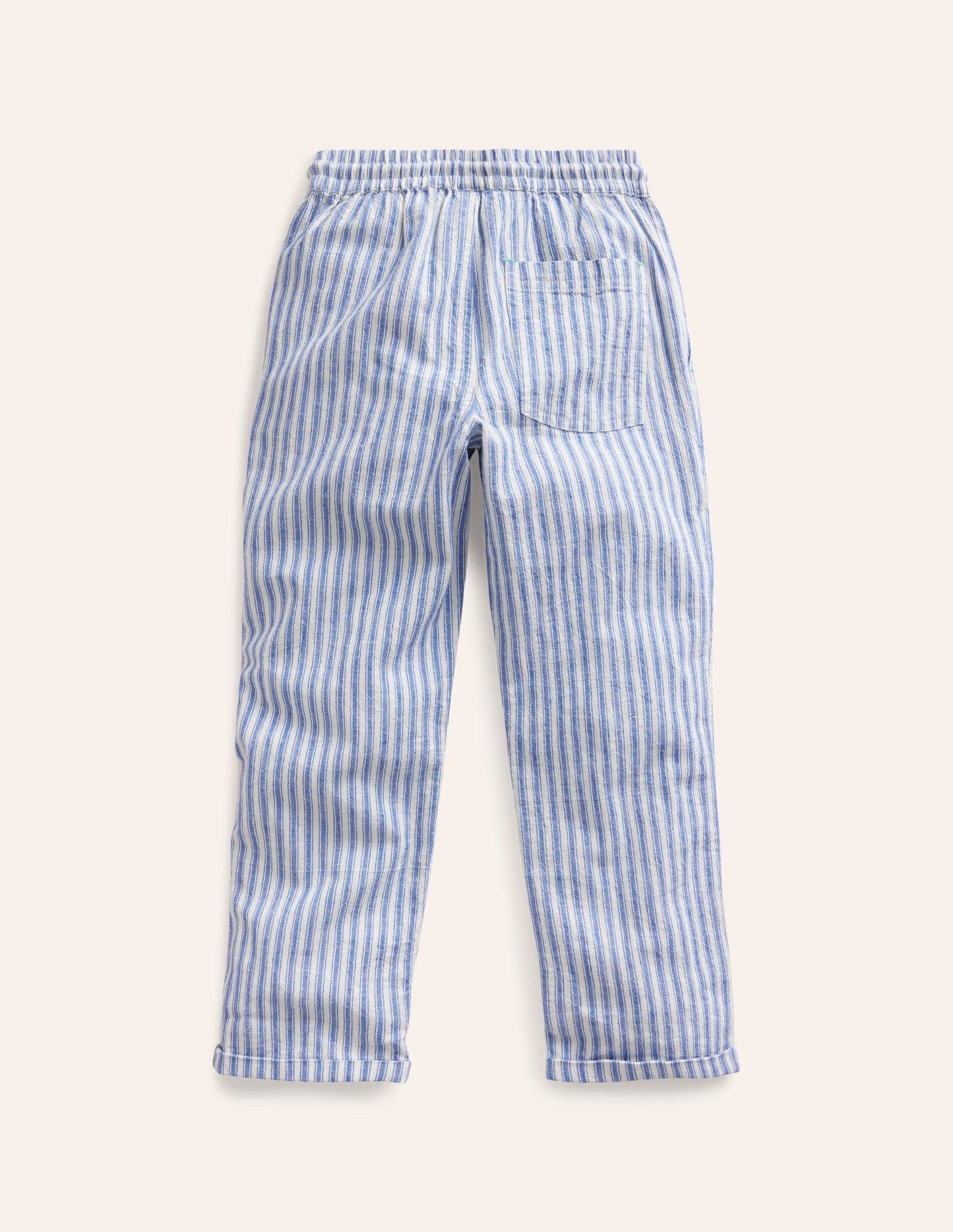 Summer Pull-On Pants-Bluejay Ticking