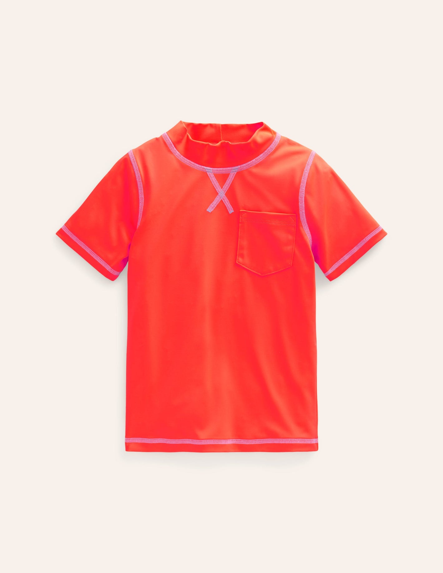 Short Sleeve Rash Guard-Paradise Orange