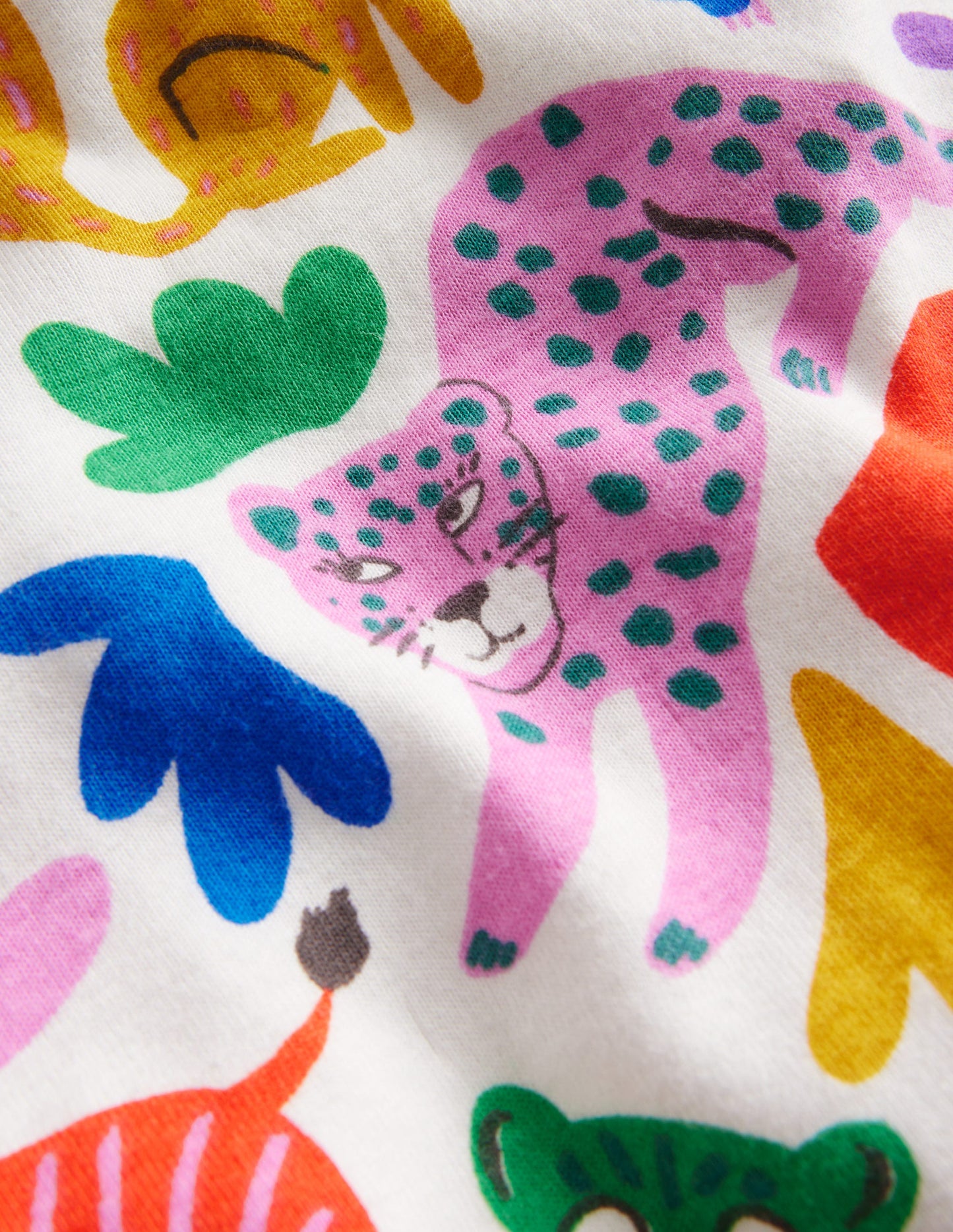 Snug Short John Pajamas-Multi Safari Friends