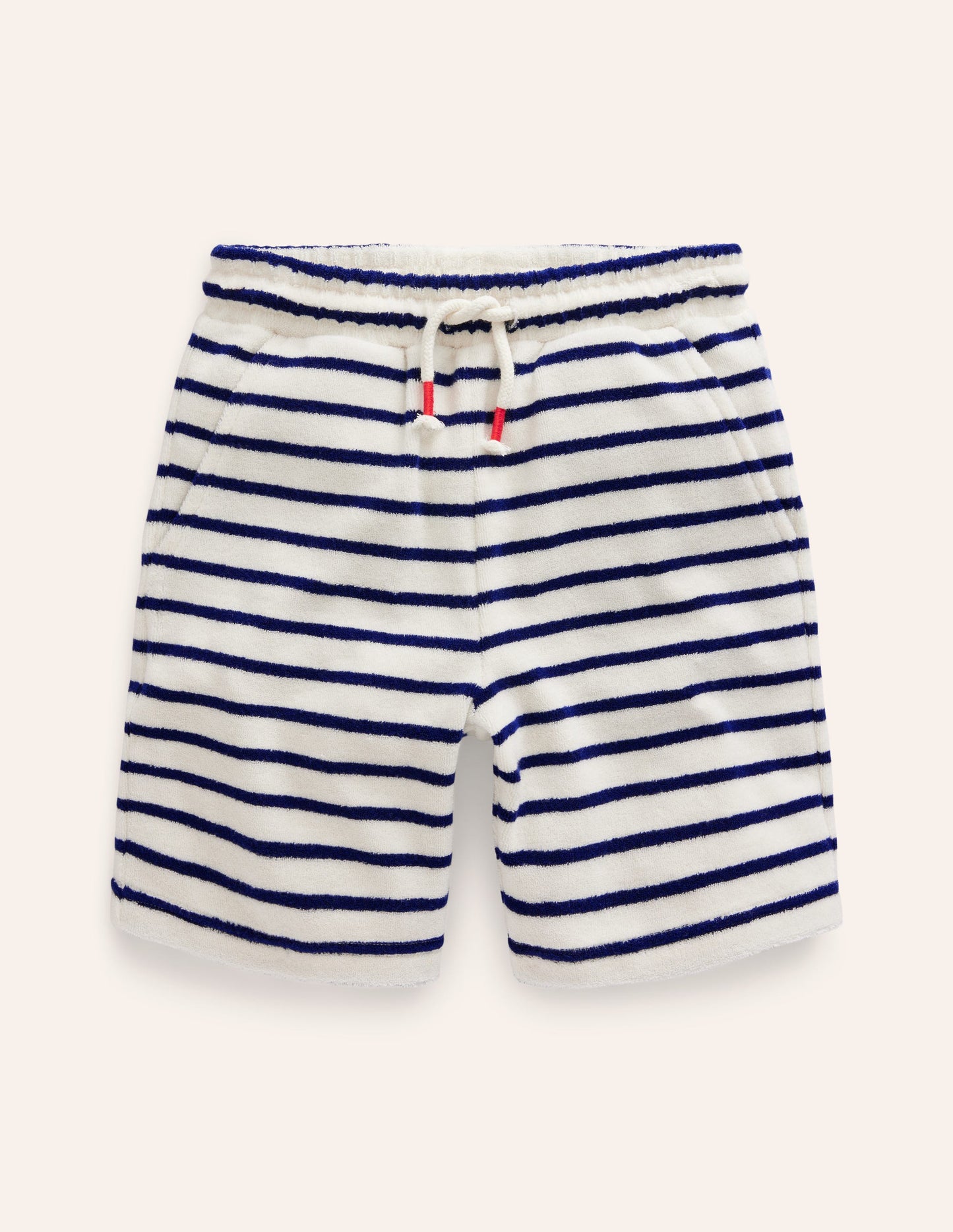 Shark Towelling Shorts-Greek Blue/ Ivory Stripe