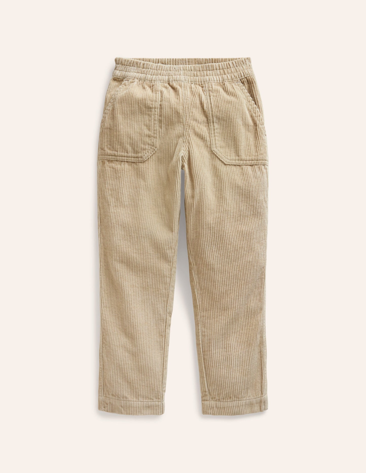 Pull-On Cord Trousers-Soft Stone