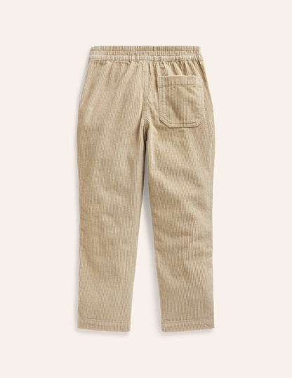 Pull-On Cord Trousers-Soft Stone