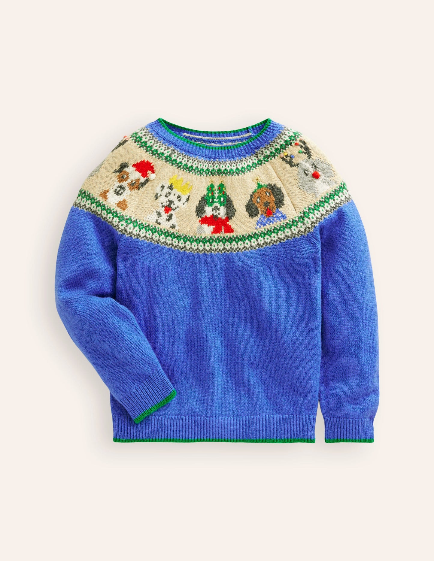 Fair Isle Sweater-Greek Blue Festive Dogs