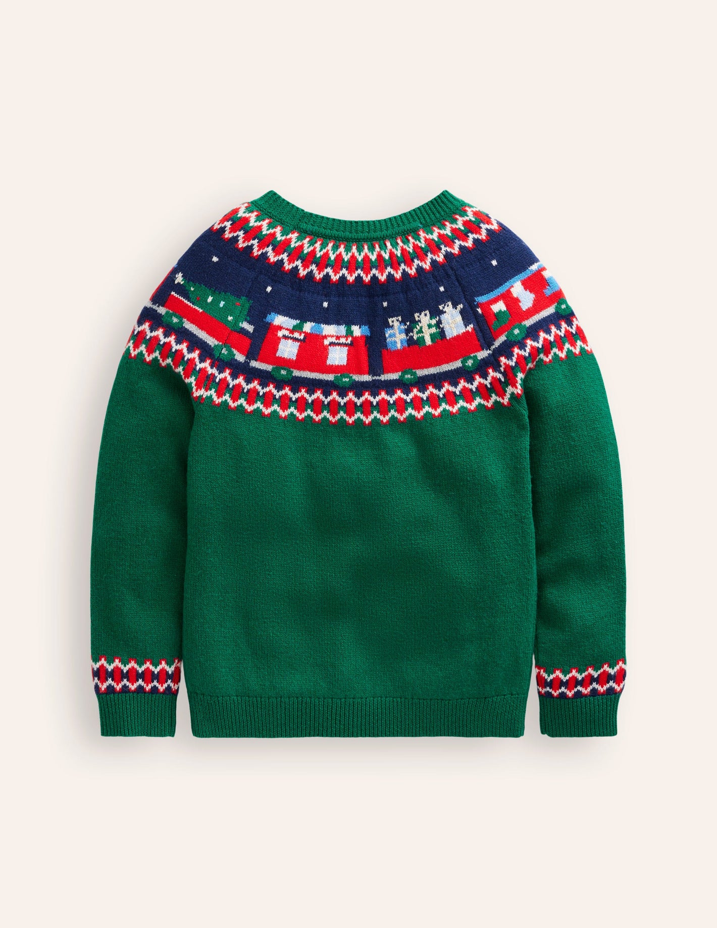 Fair Isle Sweater-Jewel Green Train