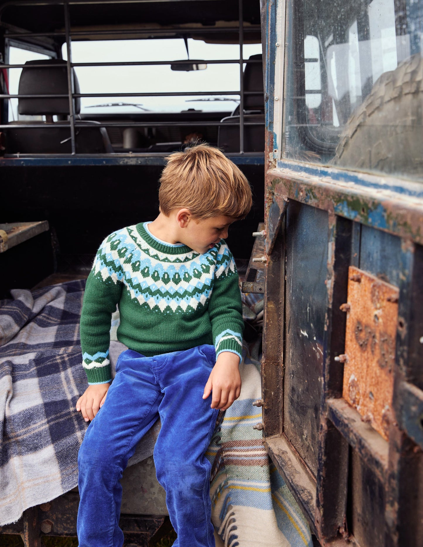 Fair Isle Sweater-Ivy Green