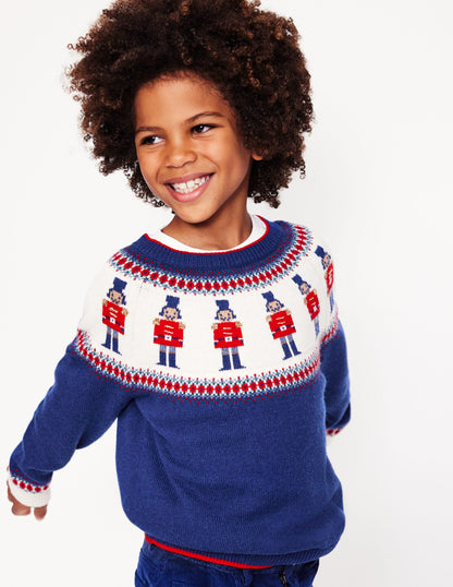 Fair Isle Sweater-Navy Nutcrackers